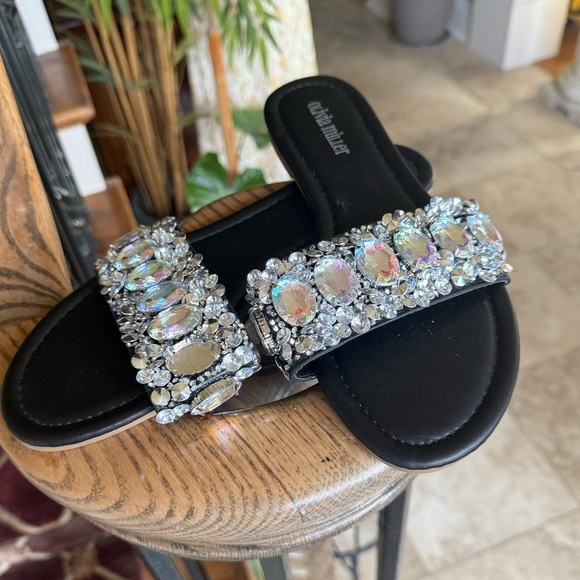 Olivia Miller black Jewel slip on excellent condition size 10 ladies - Picture 8 of 11